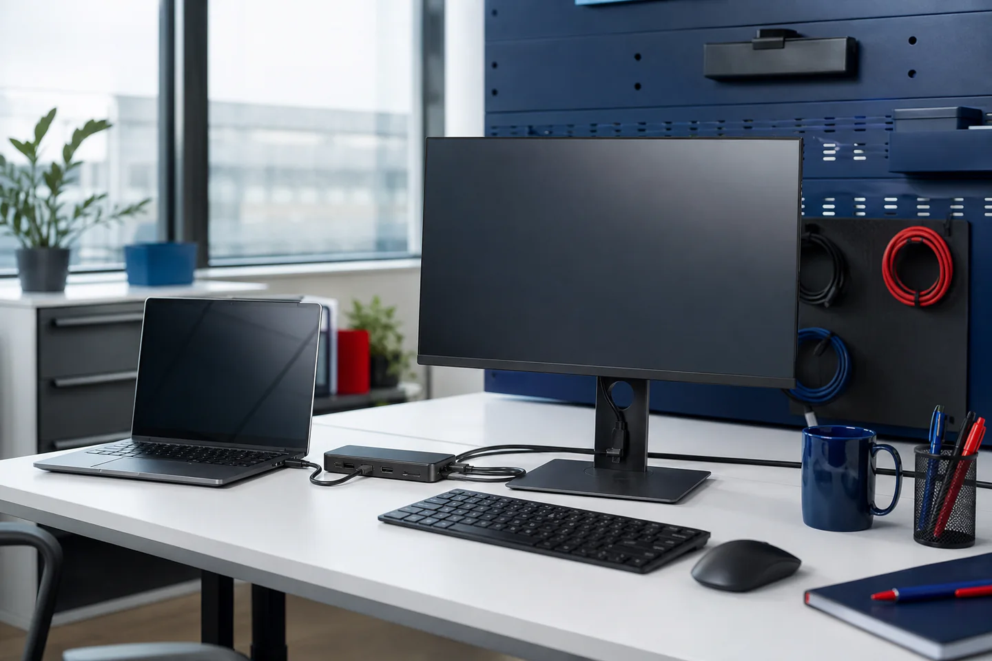 Organized computer setup and diagnostic workbench
