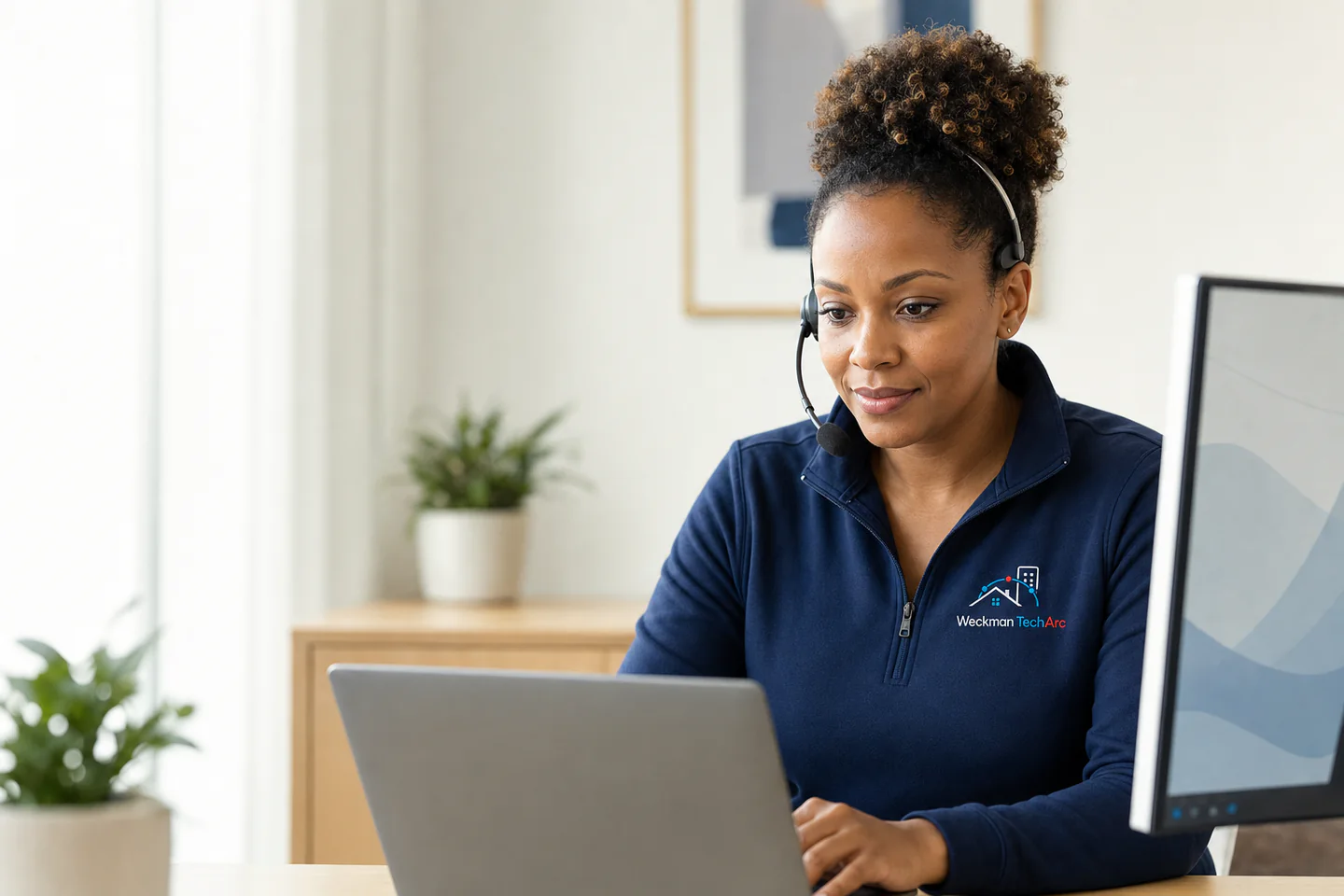 Remote support specialist at a help desk